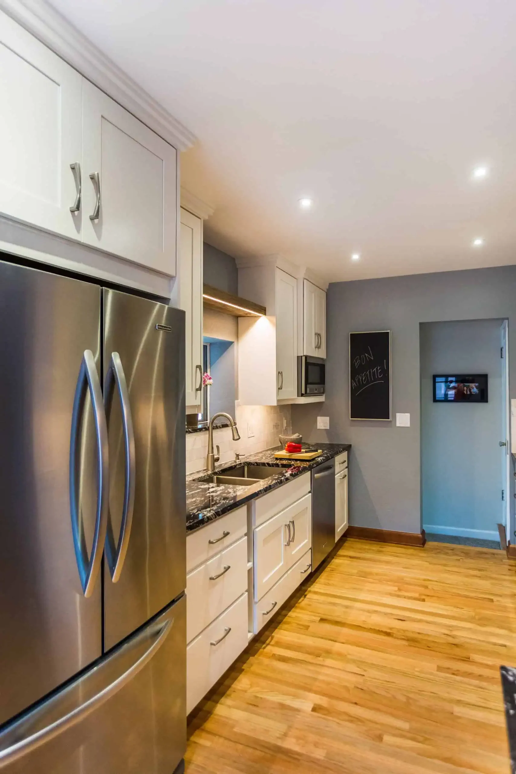 Modern kitchen with stainless appliances