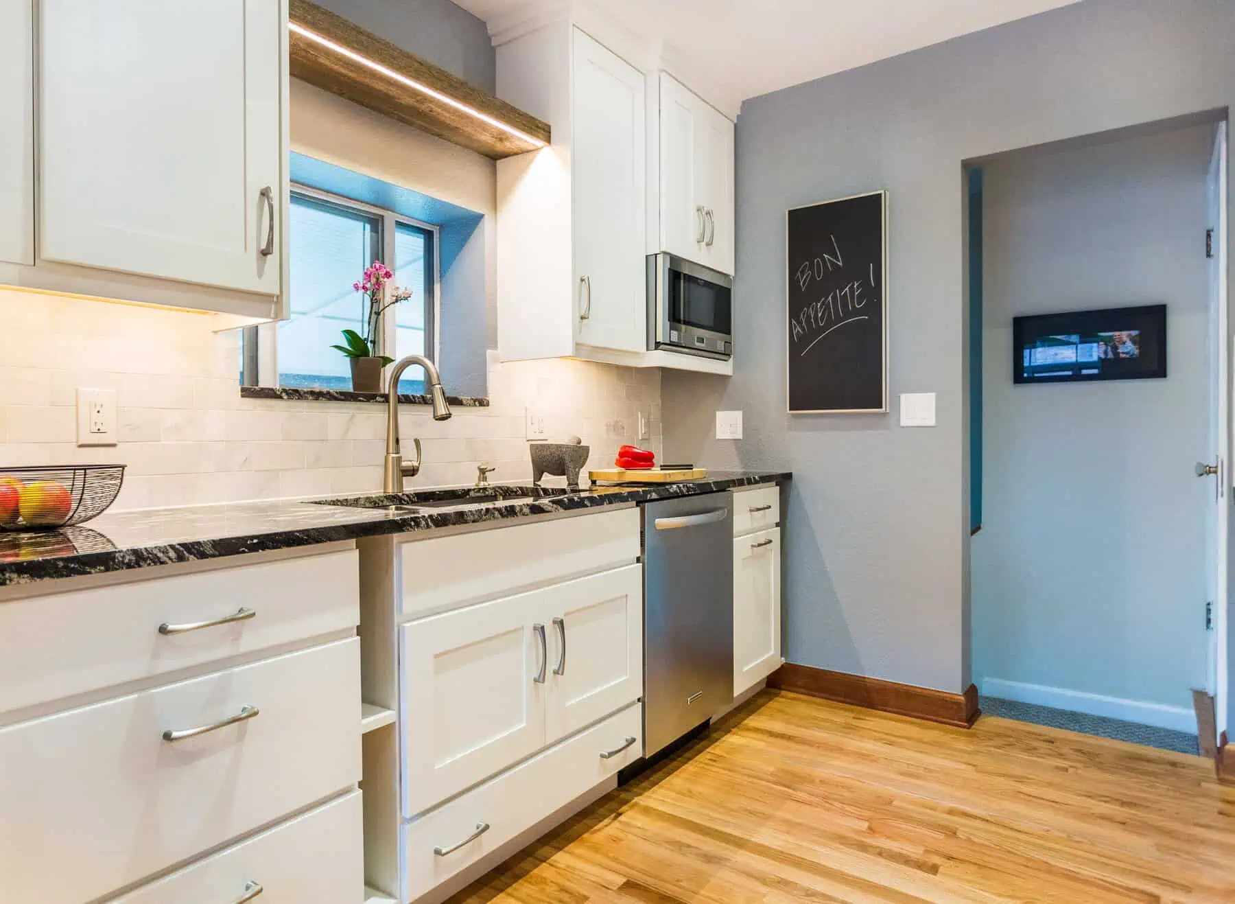Modern kitchen with sleek appliances
