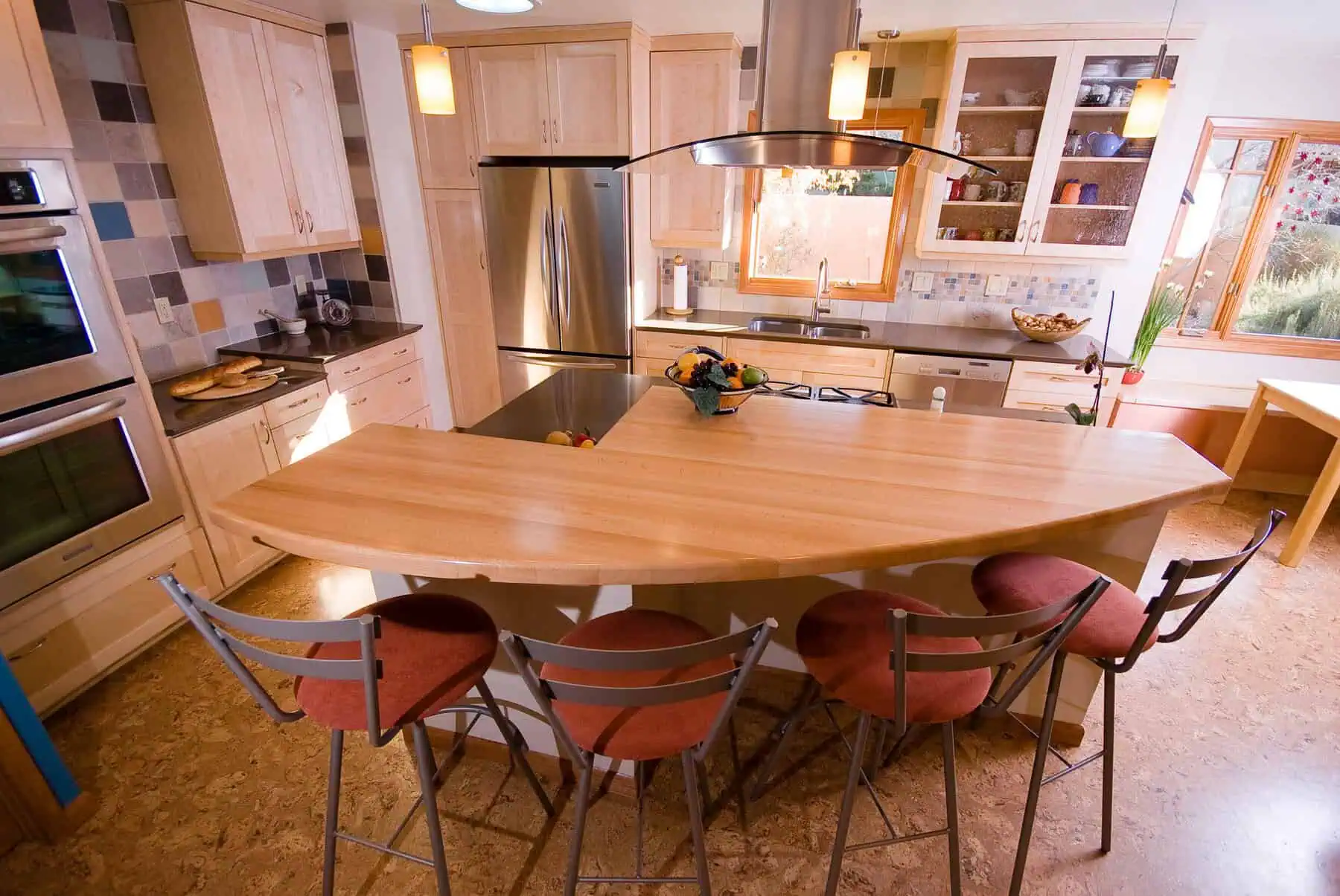Modern kitchen with island seating