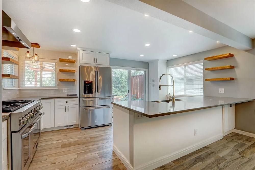 Modern kitchen with sleek appliances