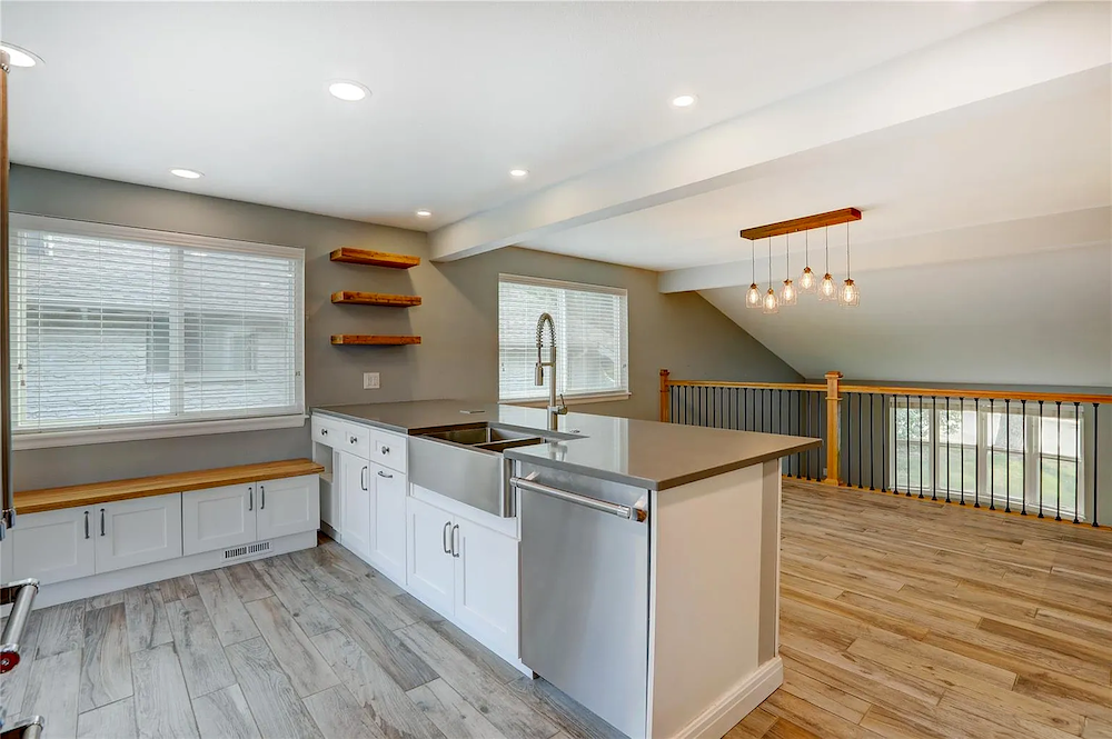 Modern kitchen with natural light