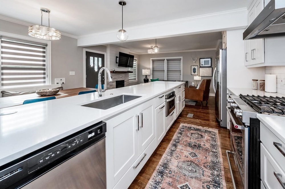 Modern kitchen with island and appliances